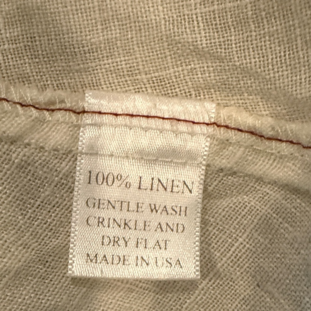 Vintage Magnolia Pearl sheer linen Cream Long Sleeve Dress - Picture 9 of 10